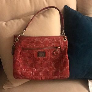 Poppy Coach bag pink and silver